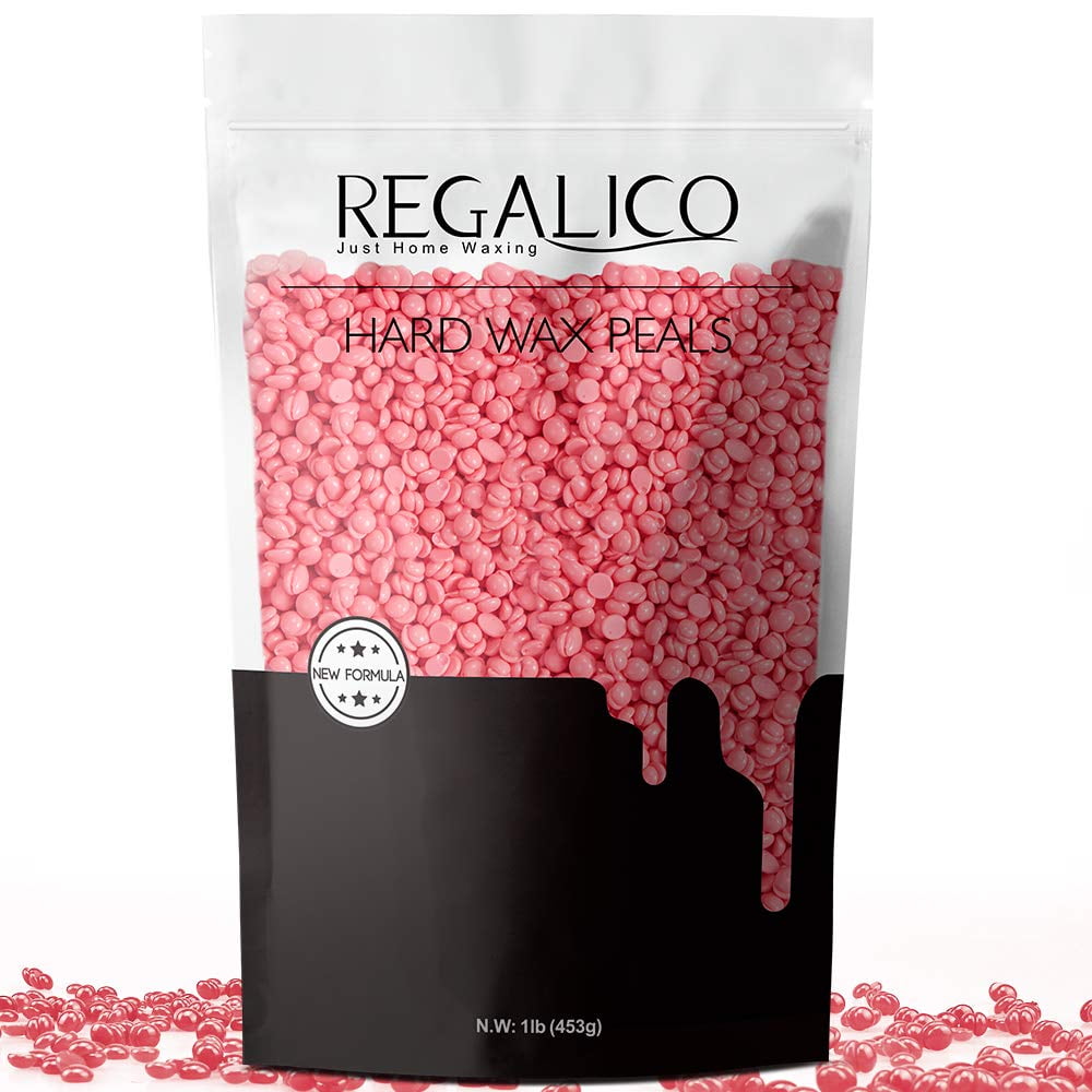 Wax Beans, Regalico Hair Removal Hard Wax Beans (15.8 oz),Brazilian Waxing for Face, Eyebrow, Back, Chest, Bikini Areas, Legs, Perfect Refill for Any Wax Warmer (Pink)