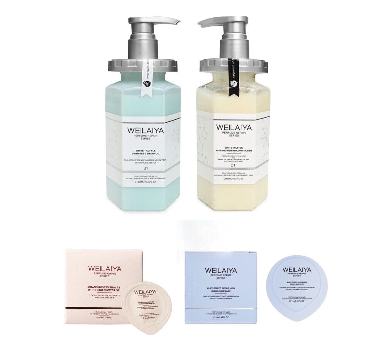 Weilaiya Perfume White Truffle Repair Damaged Hair Shampoo And Conditioner Set 450ml