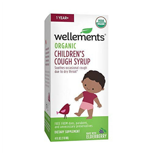 Wellements Organic Kids Cough, 4 Fl Oz, Free from Dyes, Parabens, Preservativesâ€¦