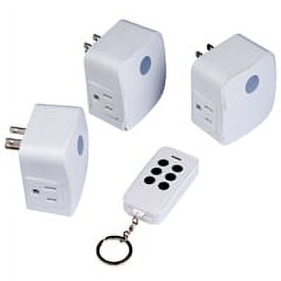 Westek RFK1636LC Indoor Wireless Remote Control System, Grounded Outlet, 3-pack, White