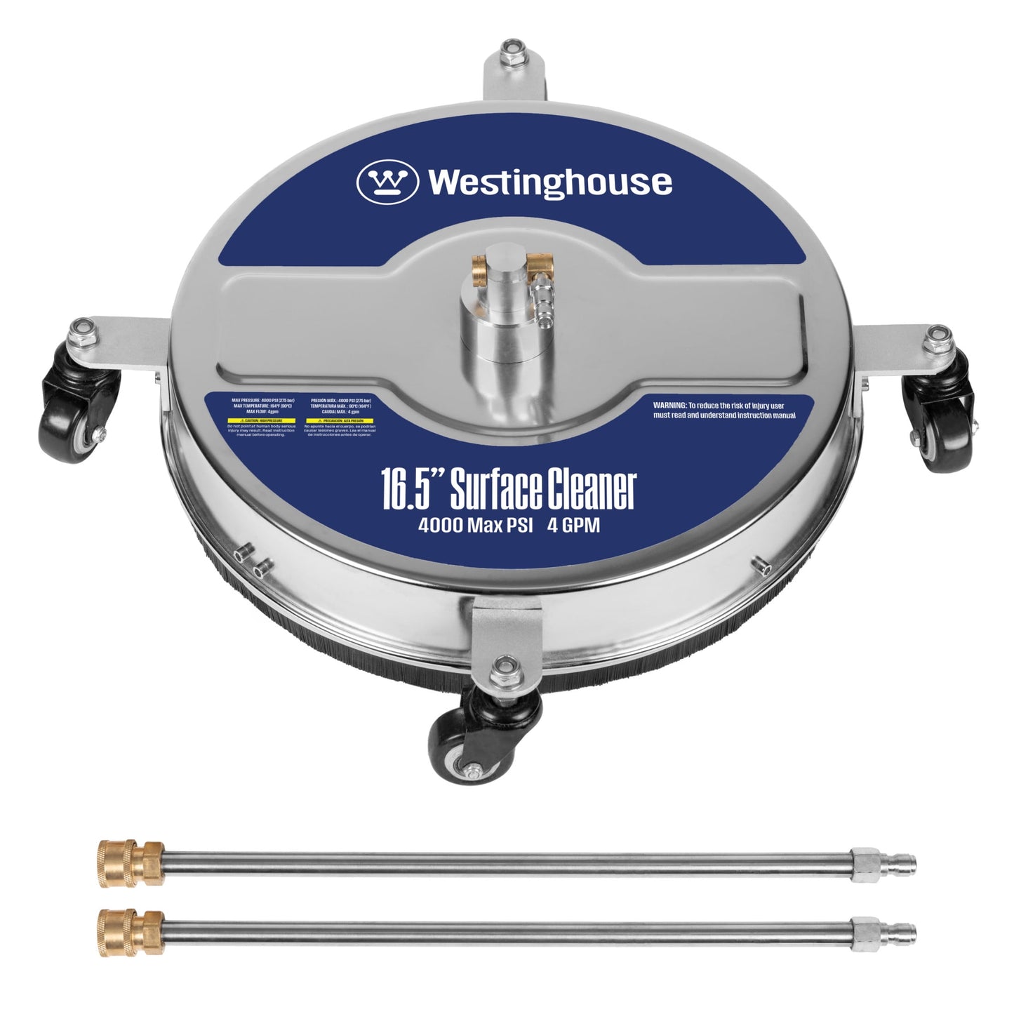 Westinghouse 16.5-inch Stainless Steel Surface Cleaner for Pressure Washers, 1/4" Quick-Connect