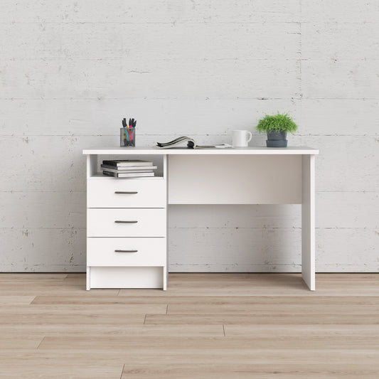 Whitman Desk with 3 Drawers, White