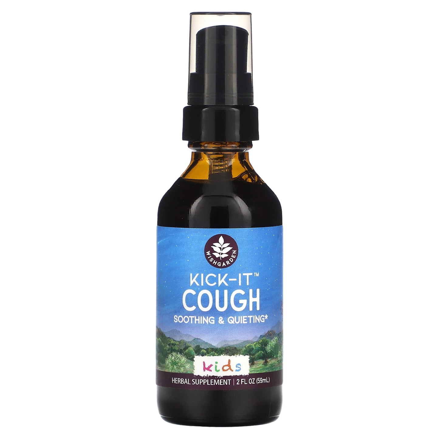 WishGarden Herbs Kids, Kick-It Cough Soothing & Quieting, 2 fl oz (59 ml)