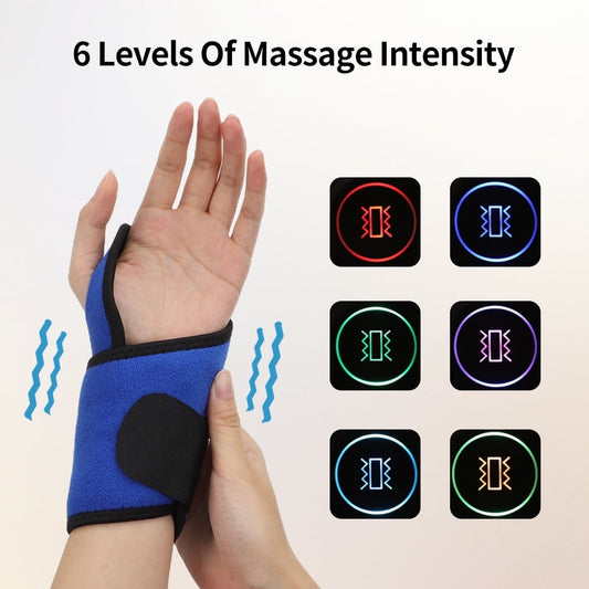 Wrist Heating Pad Wrap,Heated Wrist Brace,Heat Therapy for Carpal Tunnel Relief Sprains,Swelling,Tendonitis Hand Pain,6-speed Massage Hot Compress Moxibustion,Unisex,Blue