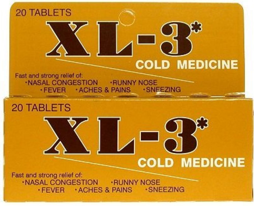 Xl-3 Cold Medicine Nasal Congestion & Fever Relief Tablets, 20 ct, 6 Pack