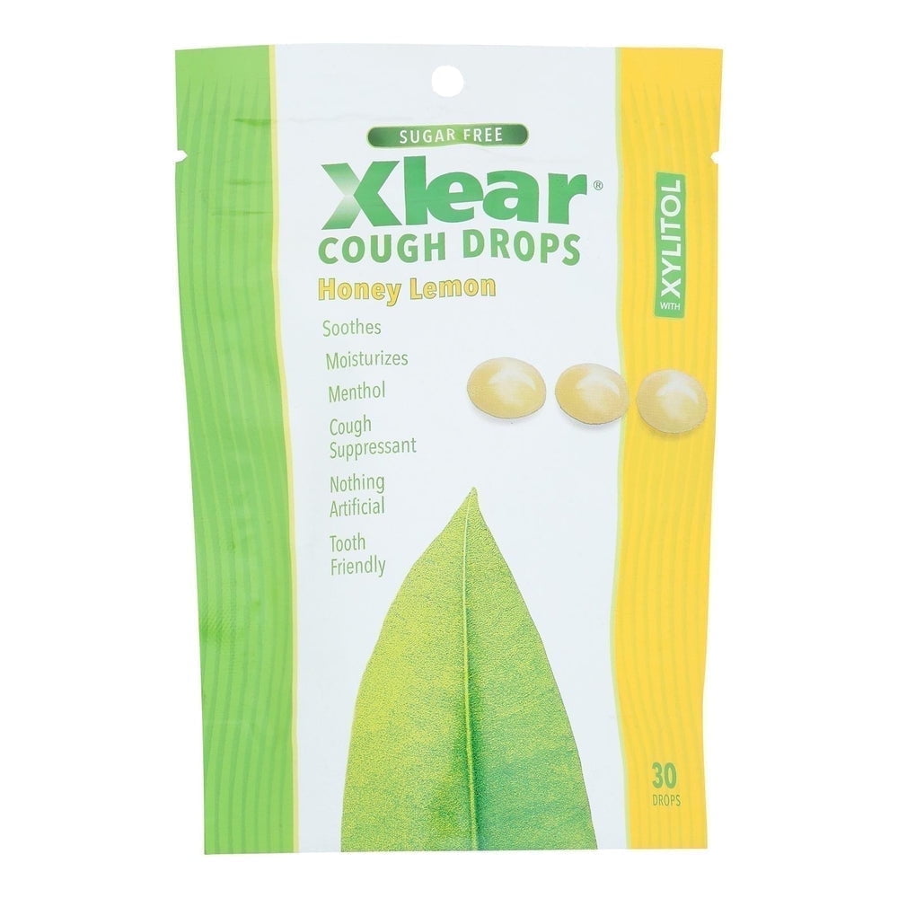 Xlear, Cough Drops with Xylitol, Sugar Free, Honey Lemon, 30 Drops Pack of 2