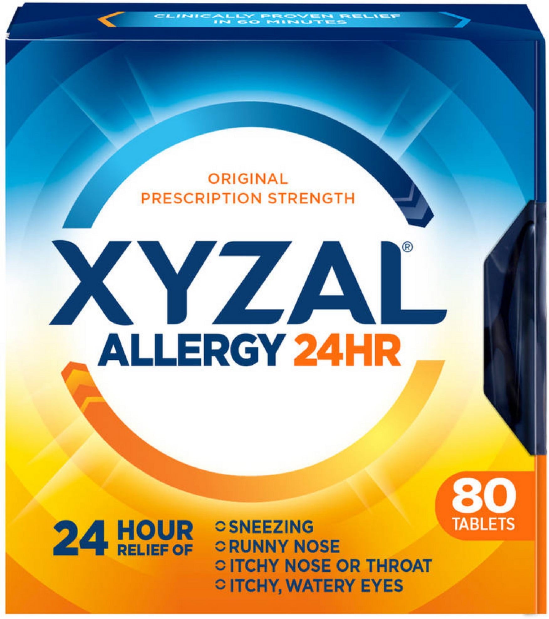 Xyzal 24 Hour Allergy Relief Tablets 80 ea (Pack of 2)