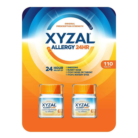 Xyzal Adult Allergy 24HR Allergy Relief Tablets 2x55 Count .