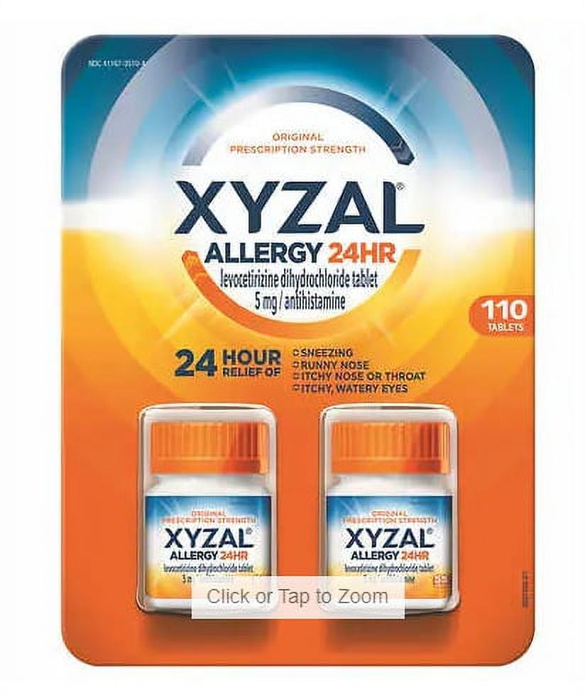 Xyzal Allergy 24 Hour Antihistamine 5mg, 110 Tablets