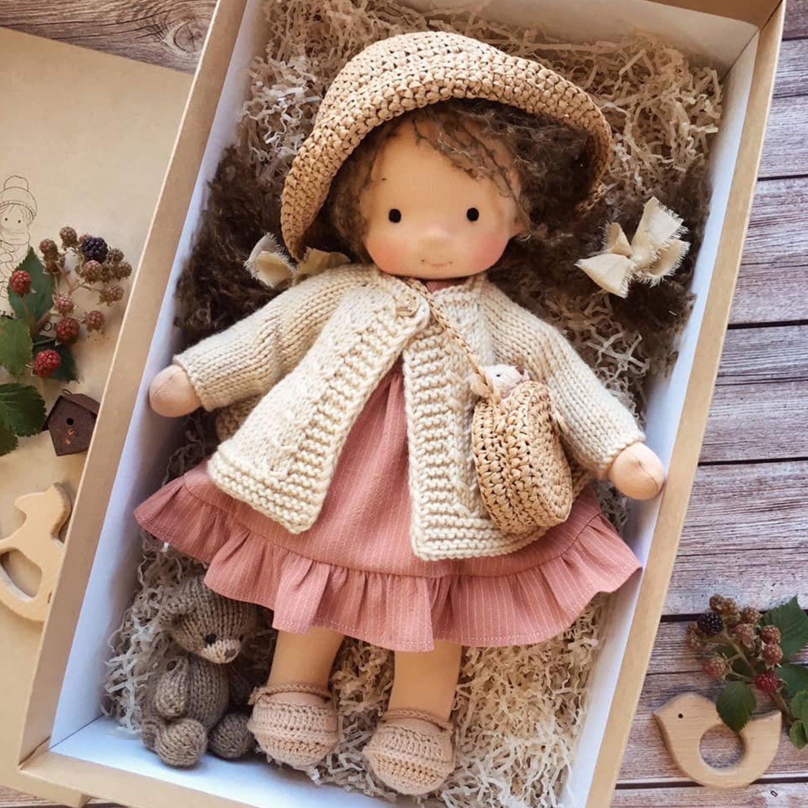 YOHOME Clearance Gift！Cotton Body Waldorf Doll Action Figure #12 Cotton Body + Gift Box