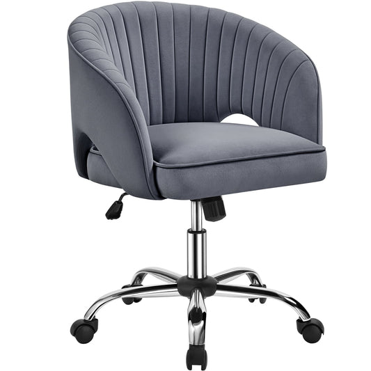 Yaheetech Tufted Barrel Office Chair,Dark Gray