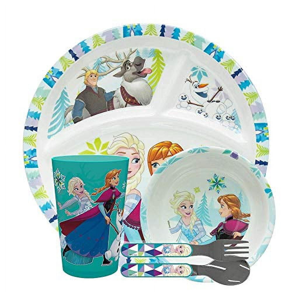 Zak Designs 5pcs Bluey Kids Dinnerware Set Includes Plate, Bowl, Tumbler and Utensil Tableware, Made of Durable Material, Non-BPA