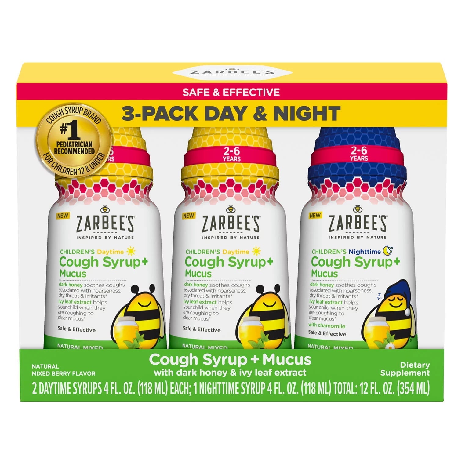 Zarbee's Children's Cough and Mucus Syrup (3 Pack)