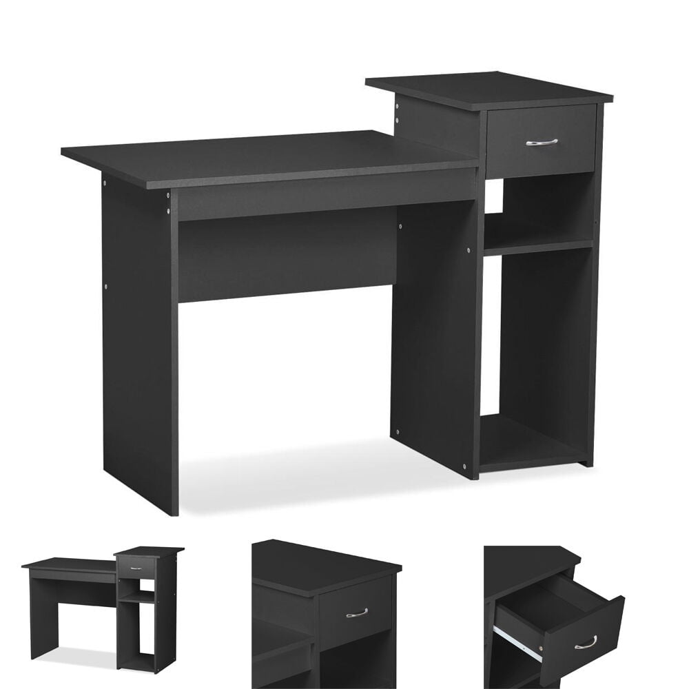 Zimtown Home Office Bedroom Furniture Indoor Desk - Easy Glide Accessory Drawer (Black)