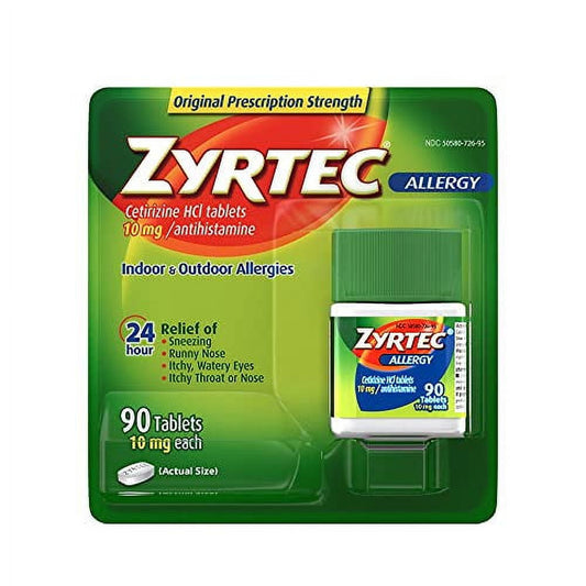 Zyrtec Allergy Relief (10 mg), 90 Tablets