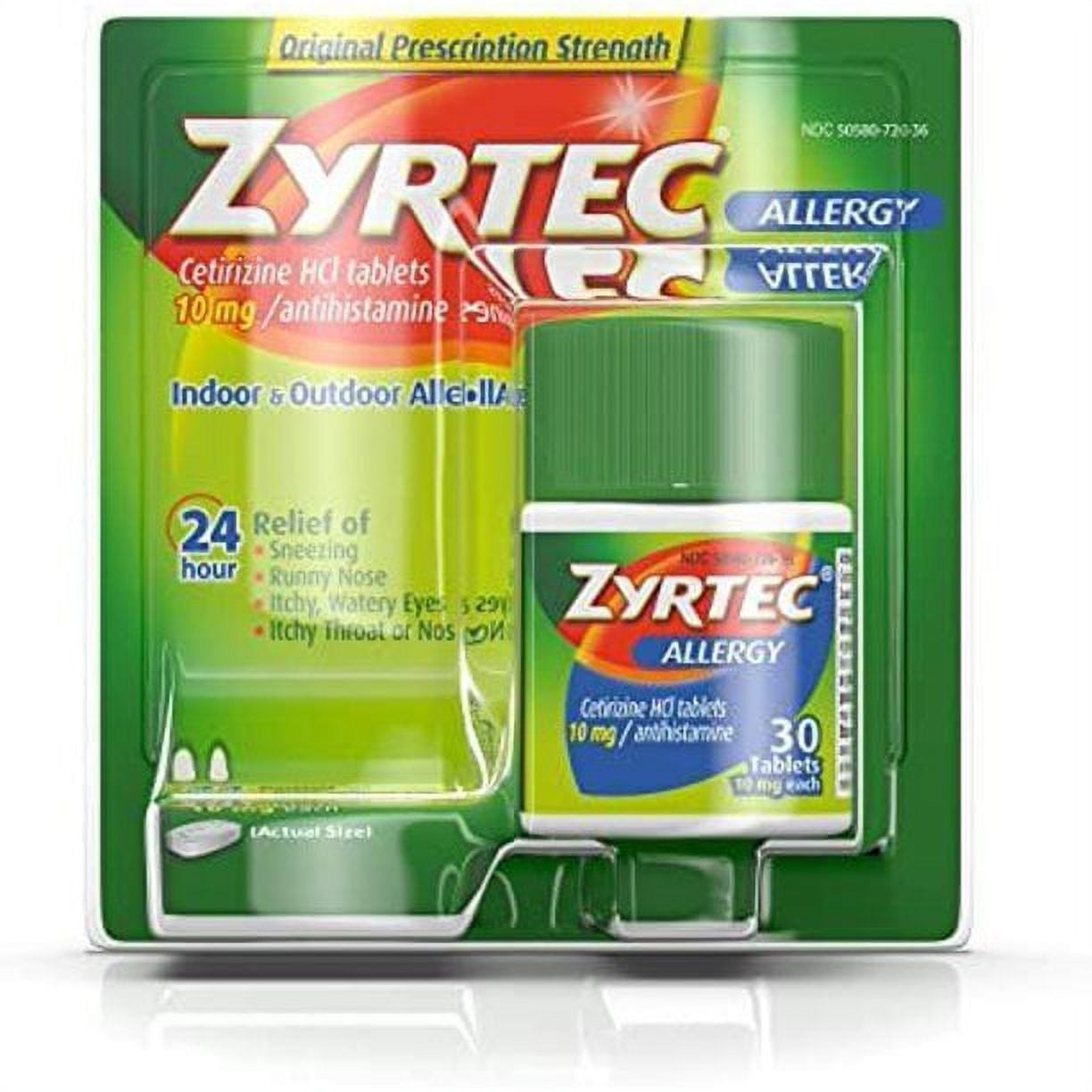 Zyrtec 24 Hour Relief Allergy Tablets 10 mg 30 Ct