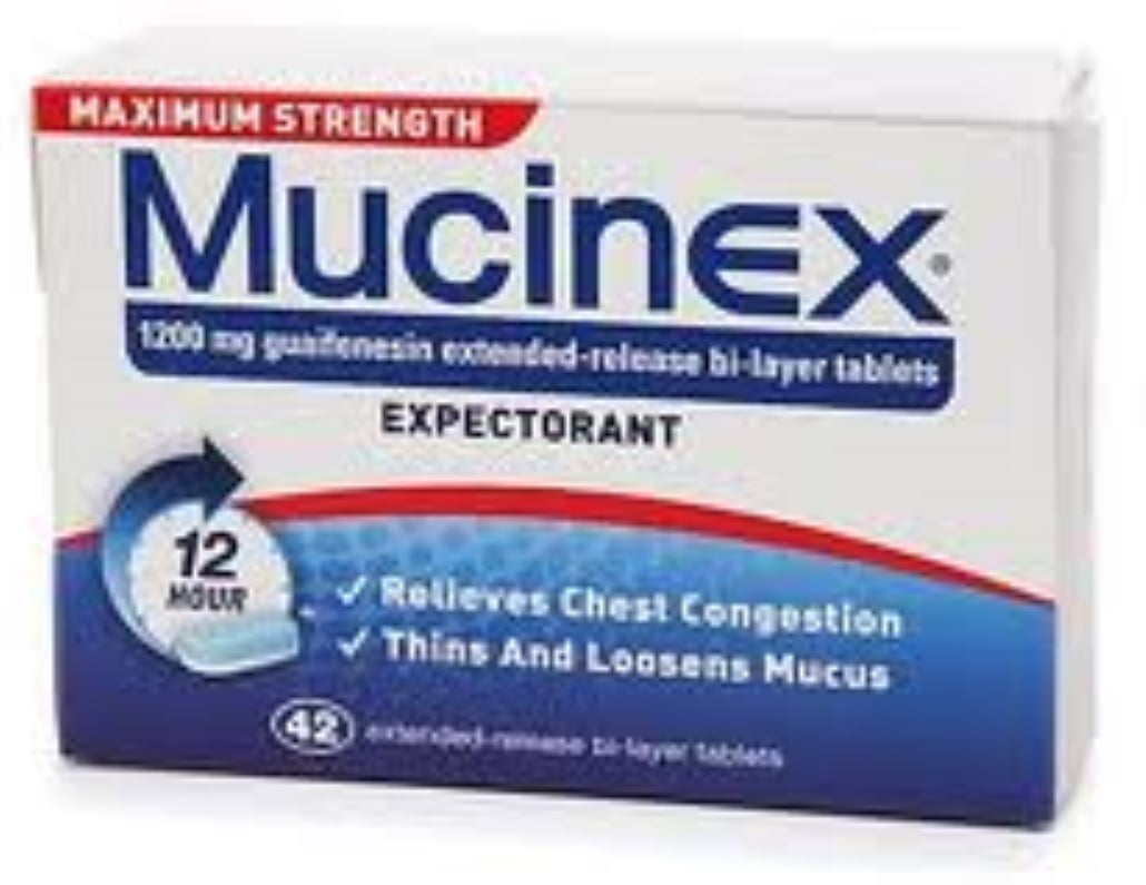 Mucinex 12 Hour Expectorant Tablets Maximum Strength 42 Tablets (Pack of 2)