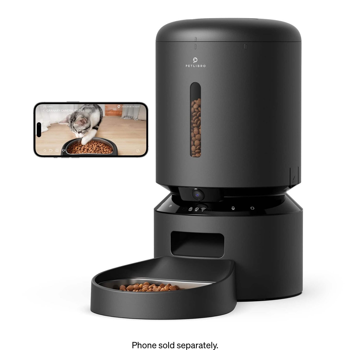 Granary WiFi Stainless Steel 5L Automatic Dog and Cat Feeder with Camera Monitoring