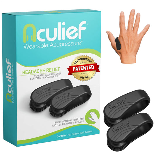 Aculief Wearable Acupressure Device - 2 Pack - Small - Black