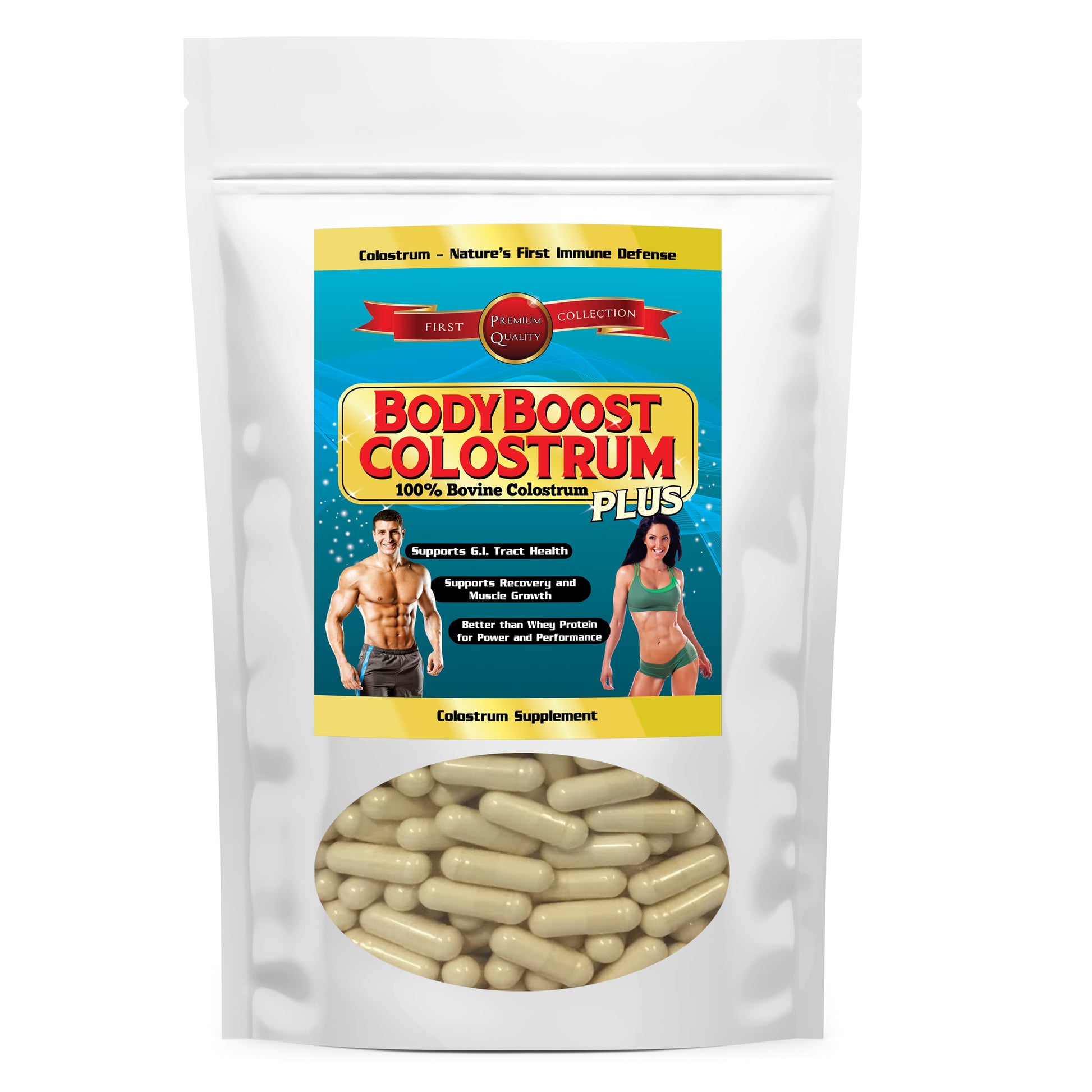 BodyBoost Colostrum Capsule Supplement (500mg - 720ct) for Immune Boost and Gut Health