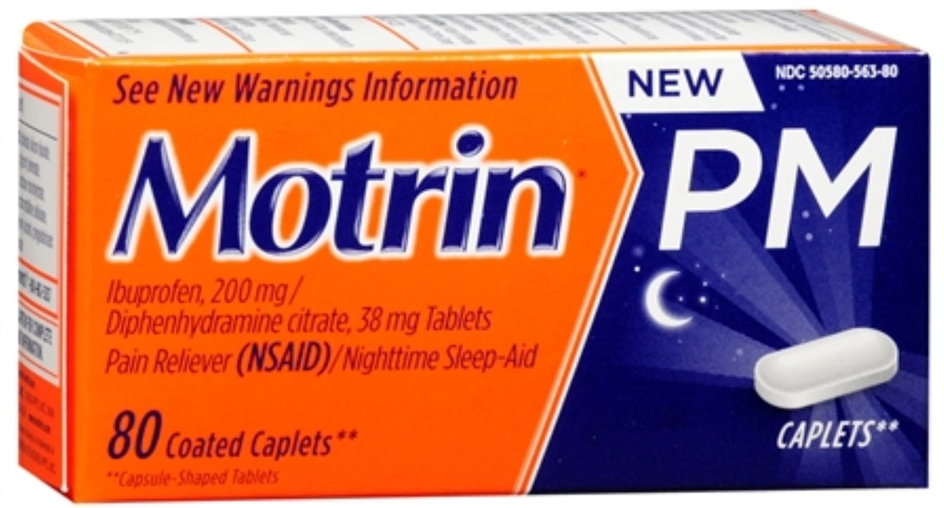 Motrin PM Coated Caplets 80 Caplets (Pack of 2)