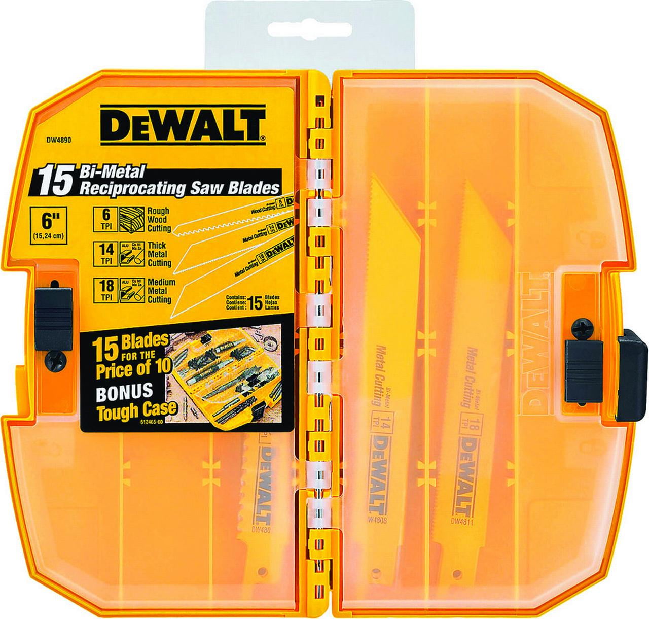 New DeWalt DW4890 15 Piece Reciprocating Saw Blade Set,Each