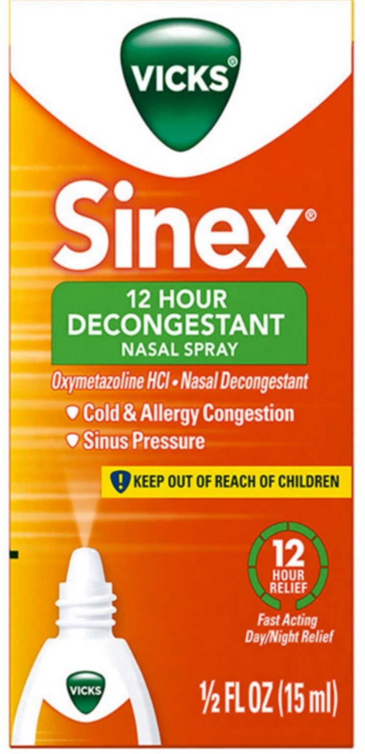 Vicks Sinex Nasal Spray 12 Hour 0.50 oz (Pack of 4)