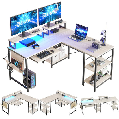 L-Shaped Corner Gaming Desk - 59" Wide