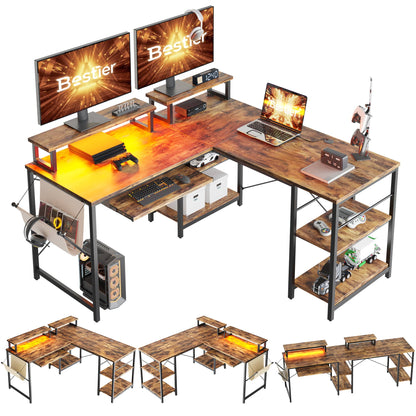 L-Shaped Corner Gaming Desk - 59" Wide