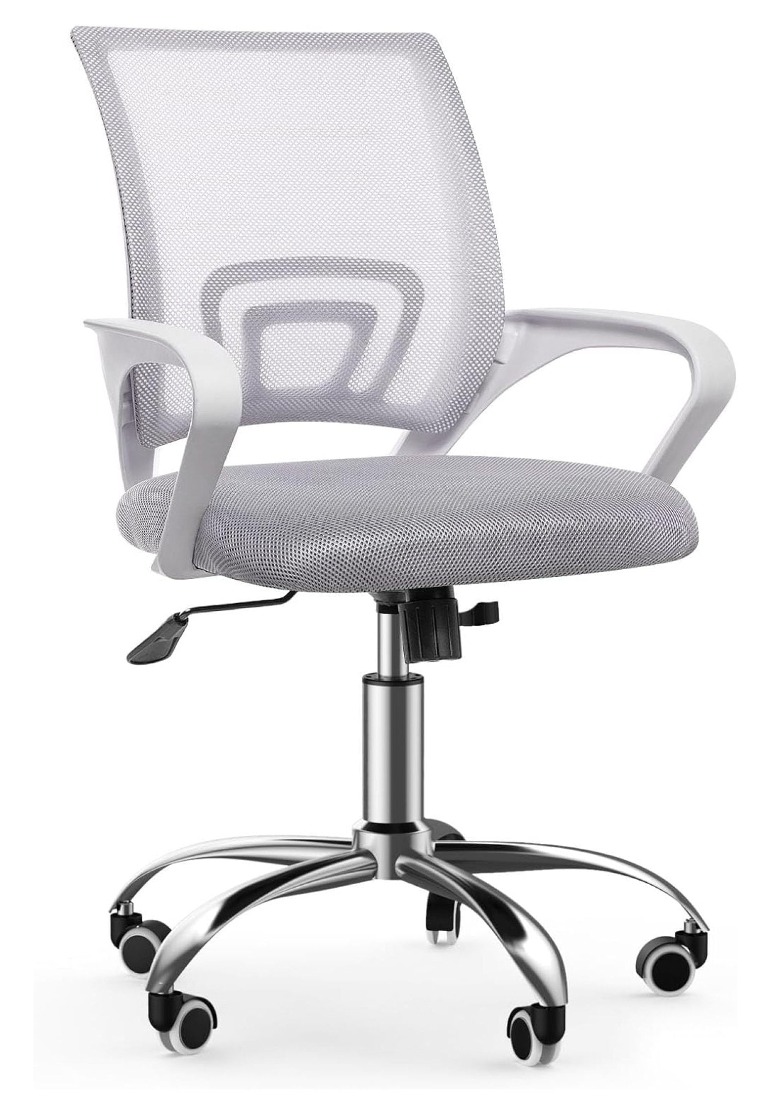 cMinc Mesh Office Desk Chair with Adjustable Height and Swivel, -Back with -up Armrests and Lumber Support(-Height, Grey)