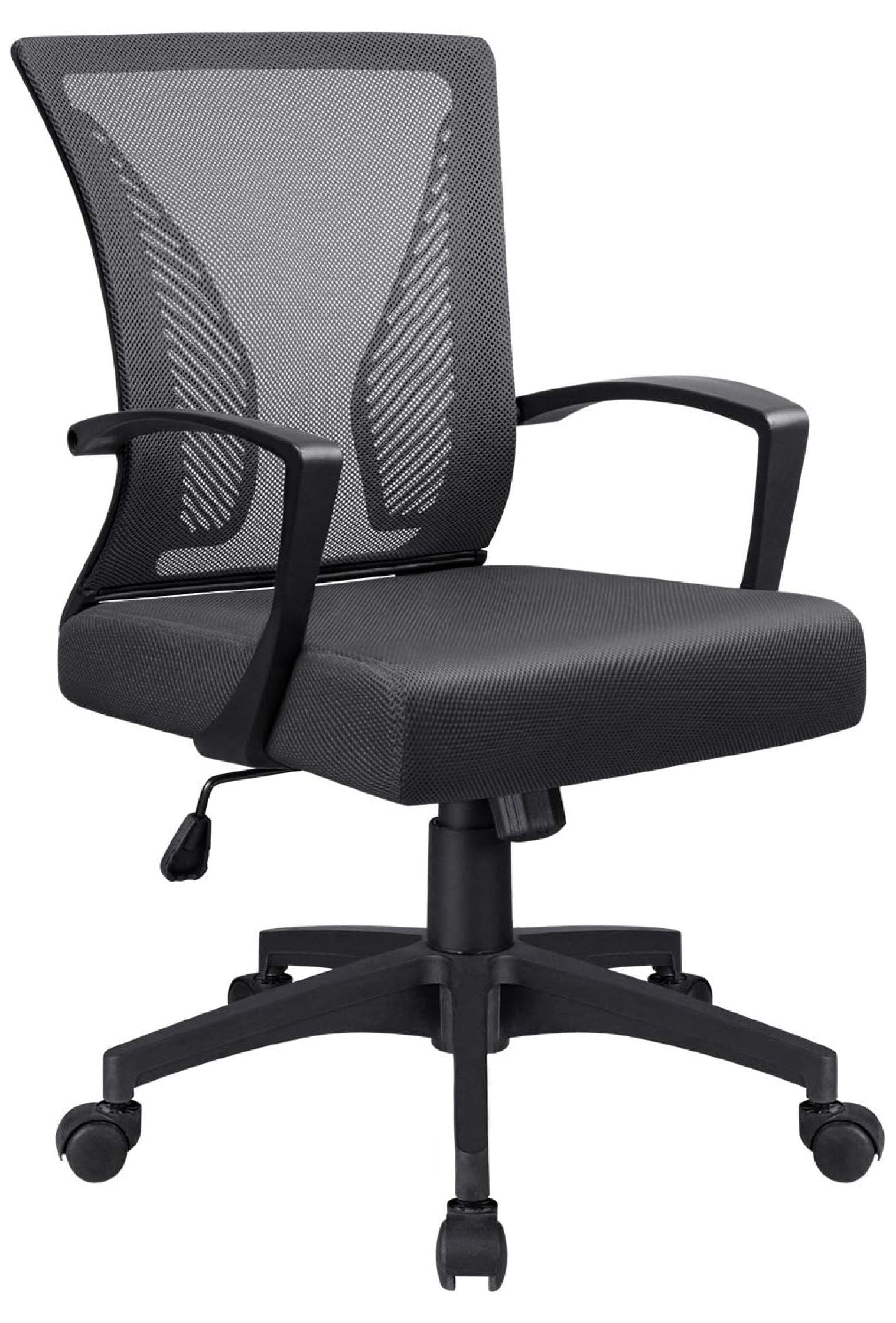 cMinc Office Chair Home Office Desk Chair Back Mesh Desk Chair Ergonomic Lumbar Support Computer Chair Swivel Rolling Task Chair with Armrest (Black)