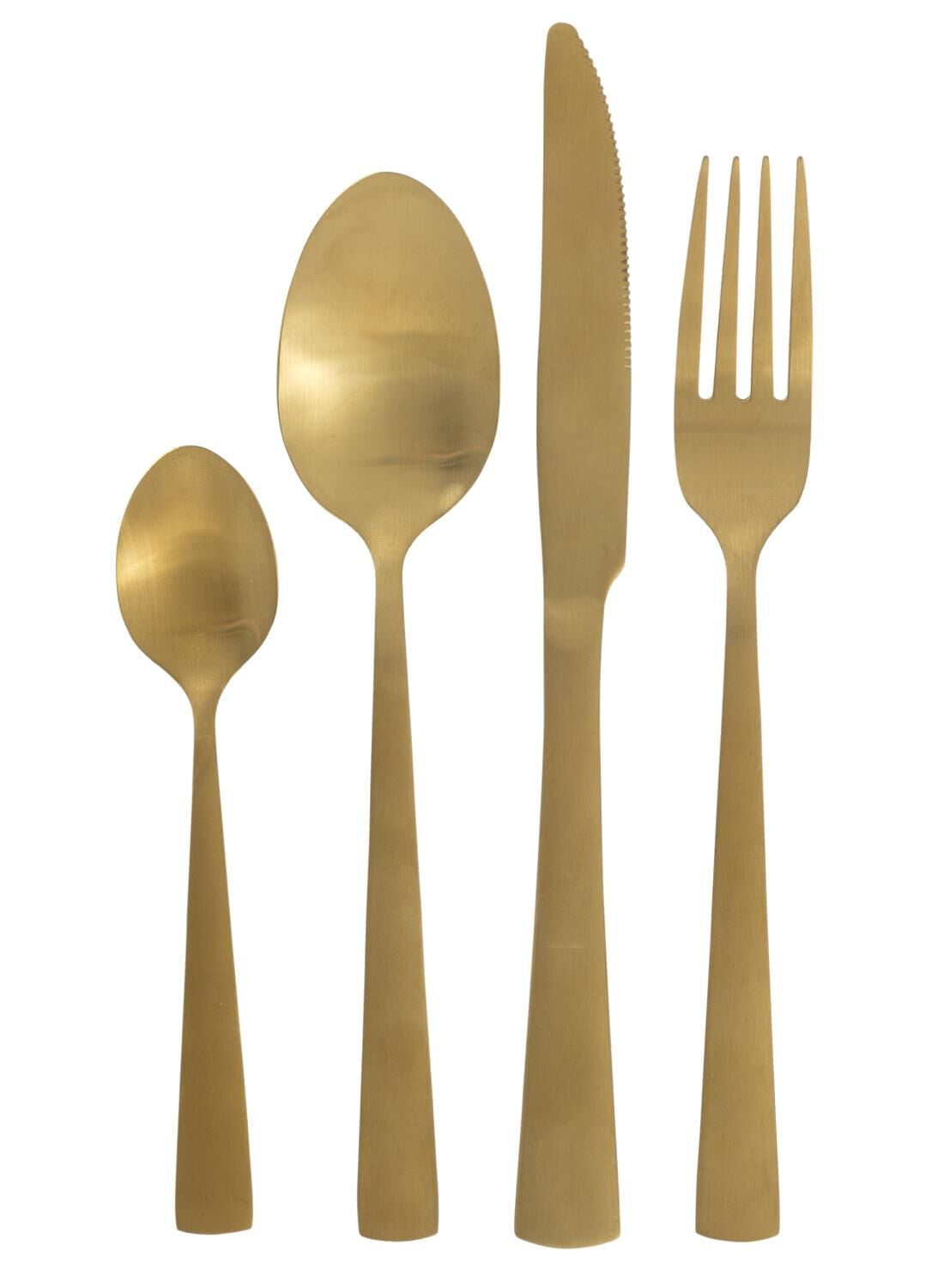 HEMA Modern 16-piece Gold Colored Cutlery Set - Copenhagen