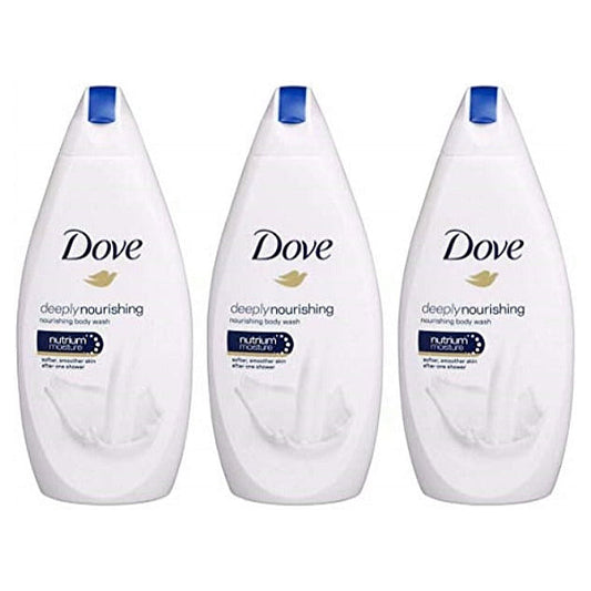 Dove Deeply Nourishing Body Wash, 16.9 Fluid Ounce / 500 ml (Pack of 3) International Version