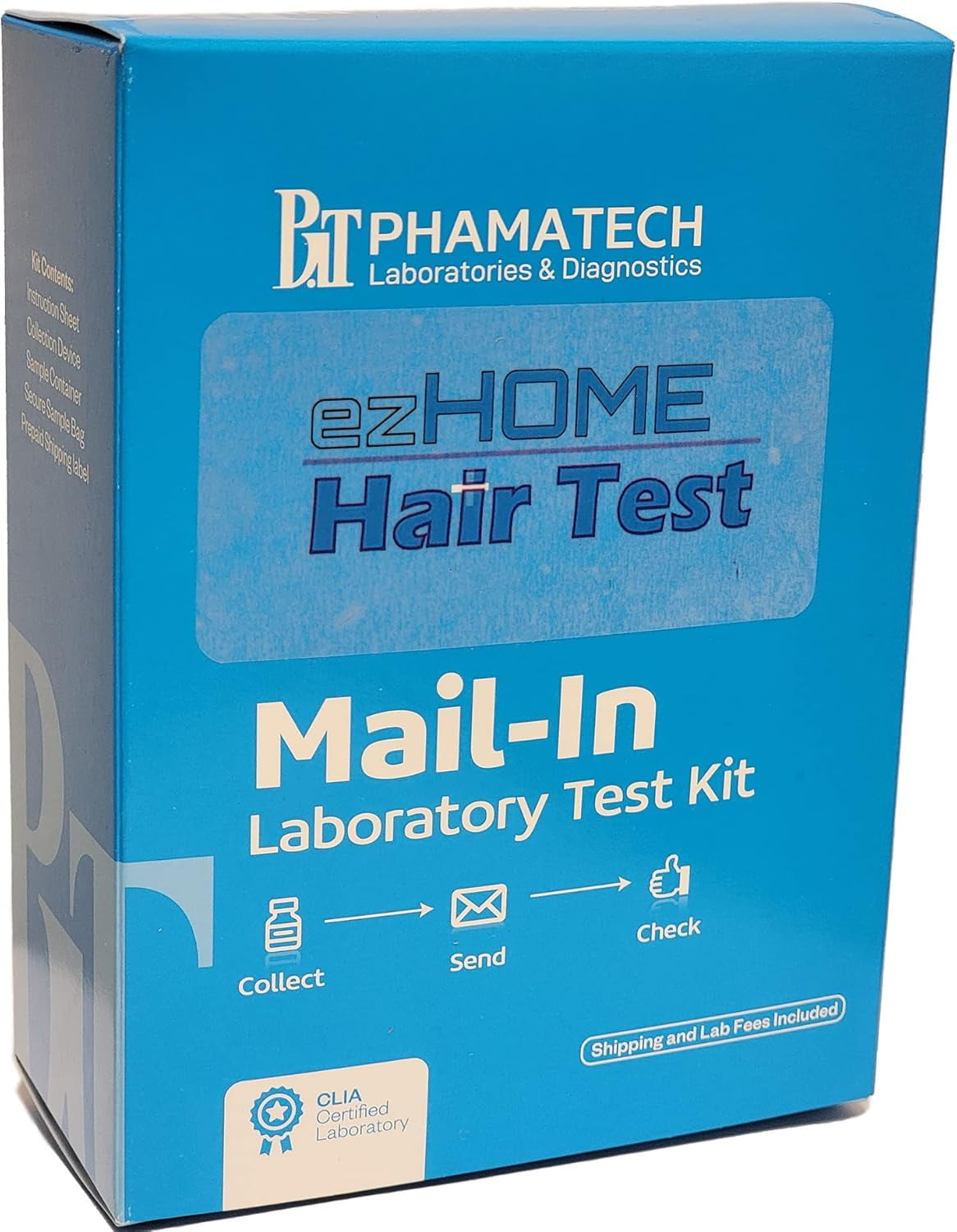 ezHOME Hair Follicle 18 Panel Drug Test - AMP, COC, MDMA, THC, mAMP, OPI, PCP, MDEA, MDA, CE, NCOC, 6-MAM - Shipping & Lab Fees Included