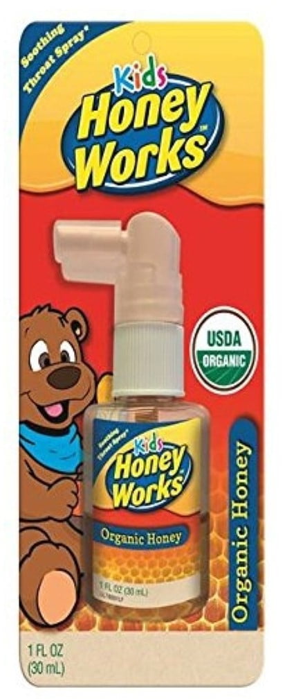 HoneyWorks Organic Honey Soothing Spray For Kids, 1 oz (Pack of 3)