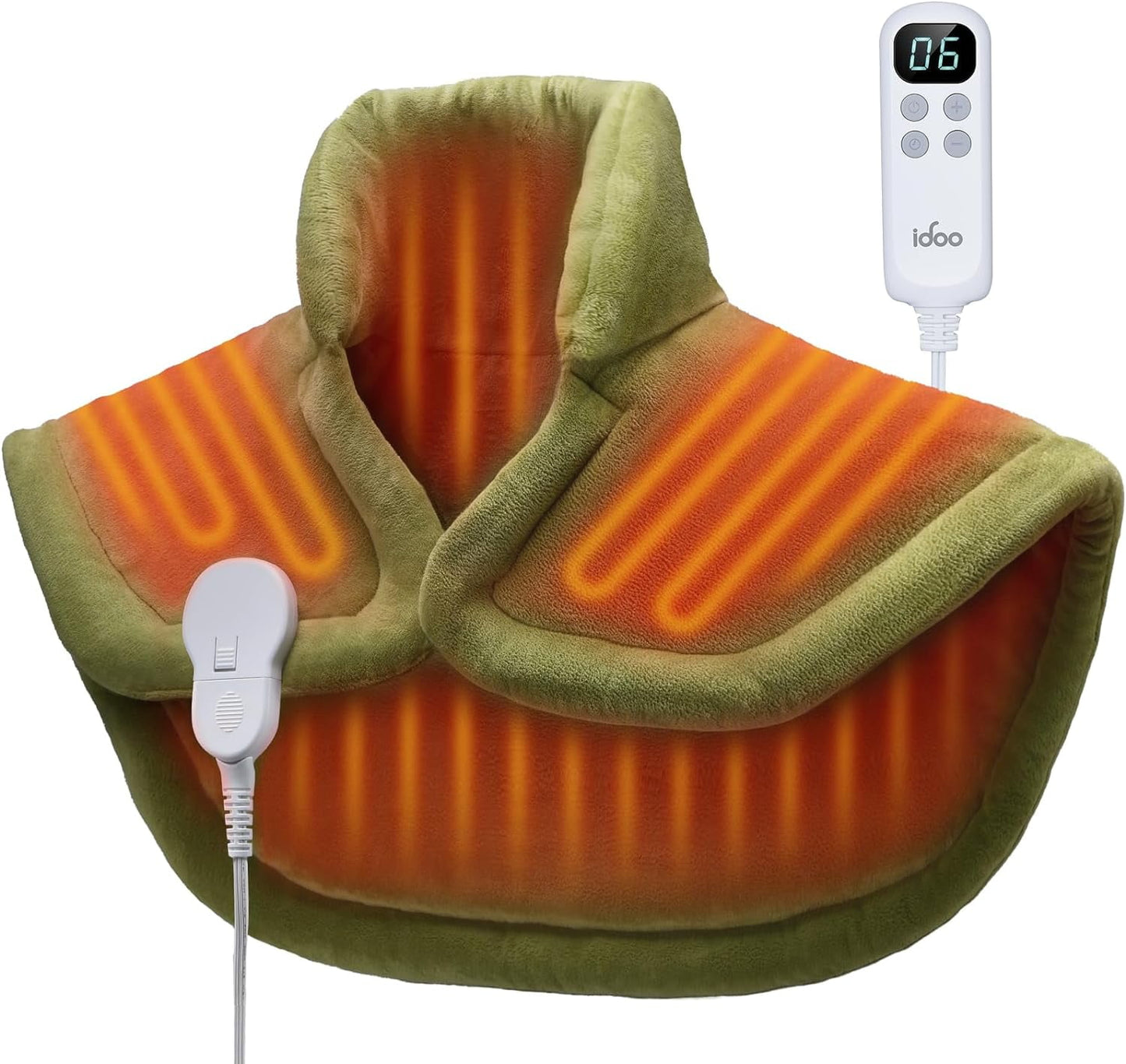 iDOO Heating Pad for Neck Shoulder Back, FSA HSA Eligible, 6 Heat Settings, 22*24" Green