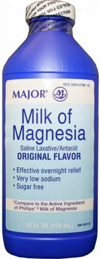 (pack of 5) Major Milk Of Magnesia saline laxative/antacid Original 16oz (80oz)